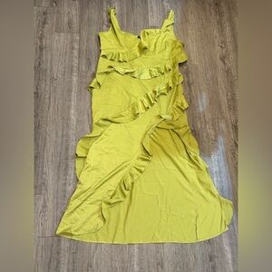 PrettyLittleThing Vibrant Asymmetrical Lime Dress